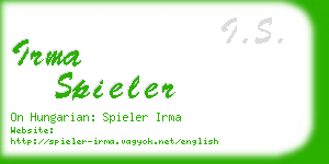 irma spieler business card